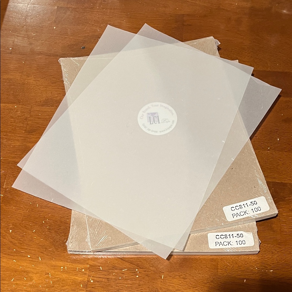 NEW Off-White Translucent Vellum Paper Packs- Two Packs of 100 Sheets